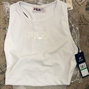 FILA Alva White Cropped Athletic Tank Top